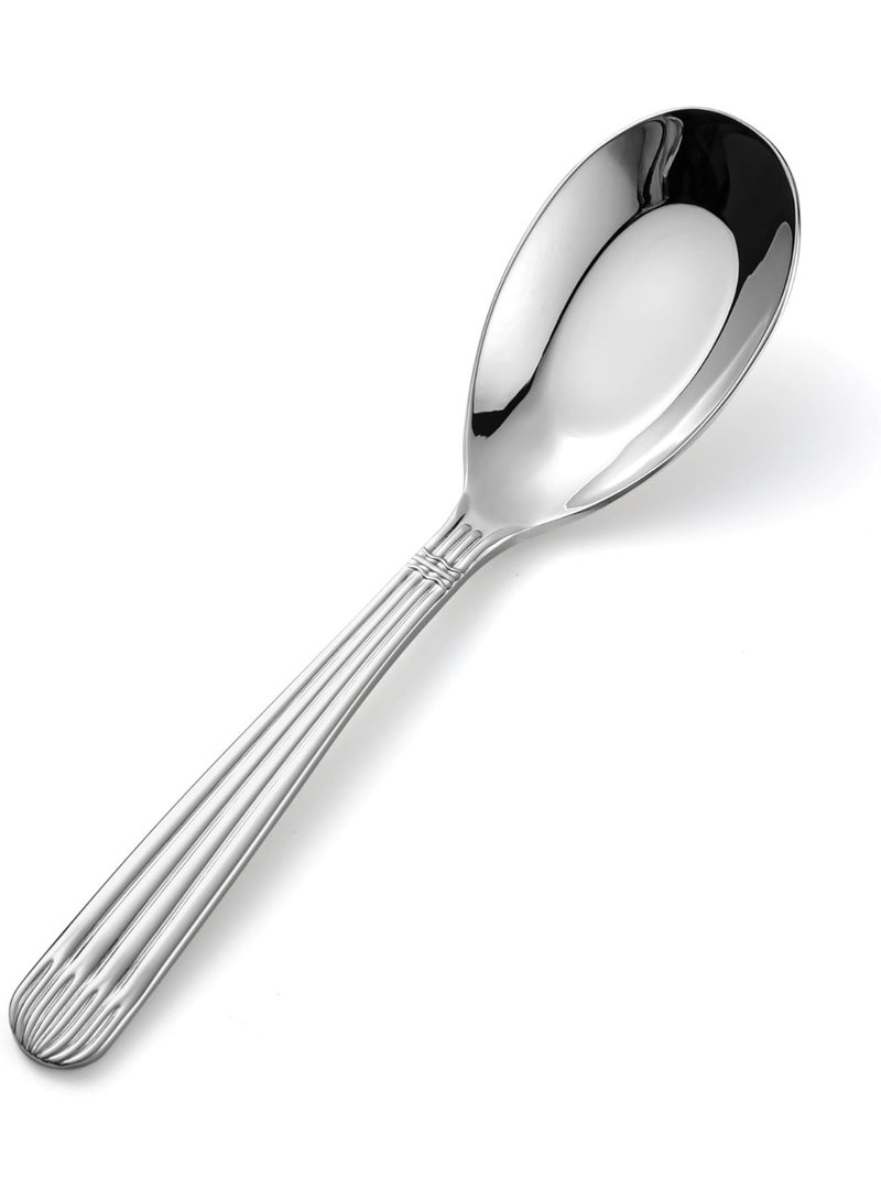 SYOSI Stainless Steel Soup Spoons, Asian Ramen Spoon Set, Polished Soup Ladles for Kitchen, Restaurant, and Home Dining, Ergonomic Handle Design for Daily Meals, Noodle Dishes, and Asian Cuisine (6-Piece) - Image 5